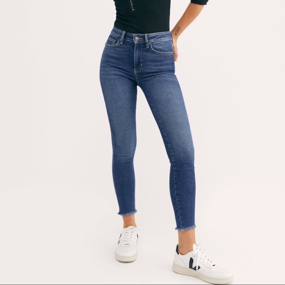 We the Free Free People High Waist raw hem skinny jeans - Picture 1 of 5